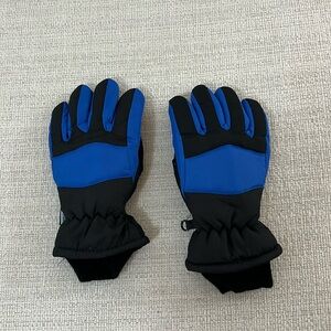 Kids royal blue and black water proof gloves. 2/$10
